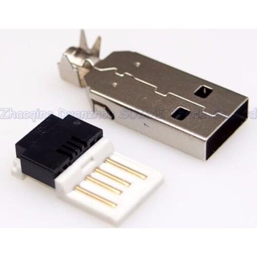 10set DIY 2.0 usb male plug Solderless USB male connector Press Type