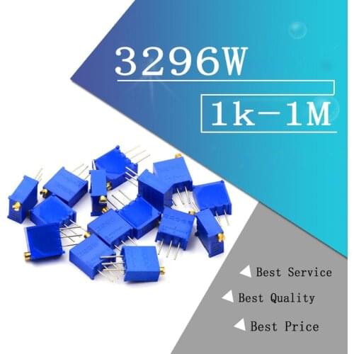 10pcs 3296W 1k 2k 5k 10k 20k 50k 100k 200k 500k 1M 1ohm Trim Pot Trimmer Potentiometer Type For Arduino