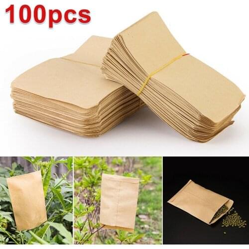 100PCS Kraft Paper Envelopes Garden Grow Bag Fruit Plant Protection Bag For Plant Fruit Food Tea Storage Bags