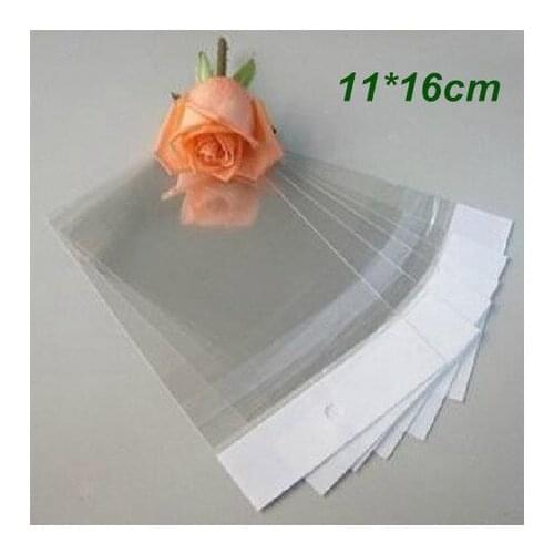 11*16cm Clear Self Adhesive Seal Plastic Storage Bag OPP Poly Bag Retail Packaging Package Bag W/ Hang Hole Wholesale 200Pcs/Lot