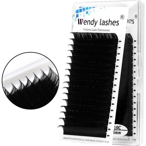 Wendy Lashes 16 Rows Classic Eyelash Extension C/D Curl Lashes Natural Faux Mink Eyelashes 7-15mm Individual Lashes Makeup Tools