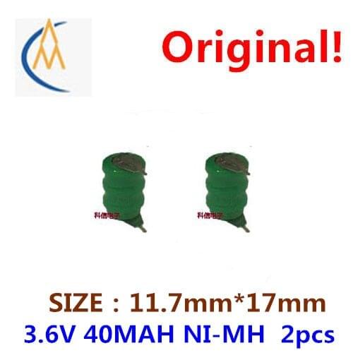 2PCS NI MH button battery/buttons 40 mah 3.6 V belt welding feet memory storage information backup and durable