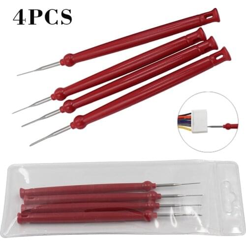 4Pcs Car DIY Cable Wire Terminal Socket Plug Pin Removal Dismount Tool Set Kit Car Terminal Removal Tool Kit