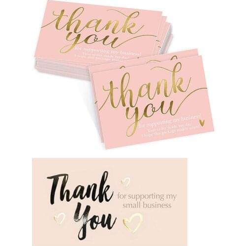 50 Sheets/pack 5*9 Cm Thank You For Supporting My Small Business Laser Thank You Card New 2 Style 2x3.5 Inch , Packaging|cards