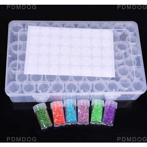 64/56pcs Bottles Diamond Painting Tools Accessories Storage Box Beads Container Diamond Embroidery Stone Mosaic Convenience Box