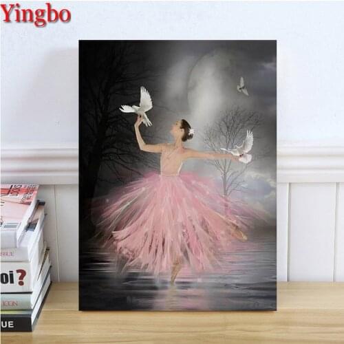 5d diy diamond painting Ballet dancing beauty pigeon mosaic painting diamond embroidery full rhinestones icon wall sticker decor
