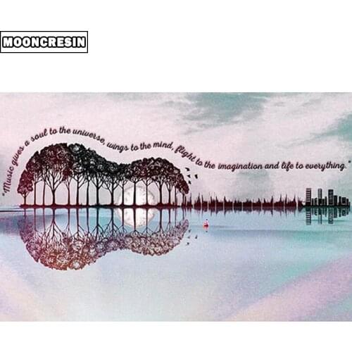 5D Diy Diamond Painting Landscape Trees Cross Stitch Guitars Mosaic Painting Rhinestone Decoration Home Gift Embroidery Diamond
