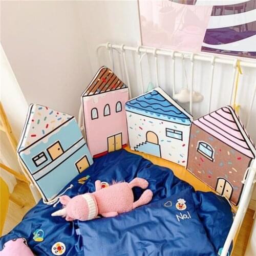 Baby Bed Bumper Little House Pattern Crib Protection Infant Cot Newborn Bedding Baby Bed Bedding Room decoration Photo props