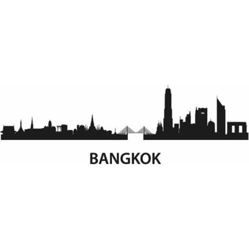 BANGKOK Decal Wall Sticker Vinyl Stickers Decor Mural Art Living Room Home Decoration Landmark Skyline Wall Decal