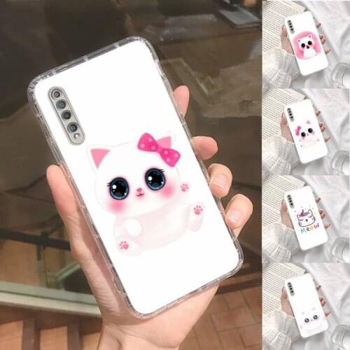 Pink cute cat meow Phone Case Transparent For Xiaomi Redmi note 3 9 7 4 8 8T 10 CC9E 11ULTRA T lite PLAY pro 4G 5G Soft coque
