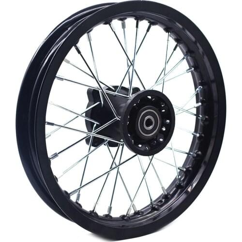 Black Dirt Bike Pit Bike Front 12 inch Rims 12" for small off road motorcross CRF Front Wheels spare parts