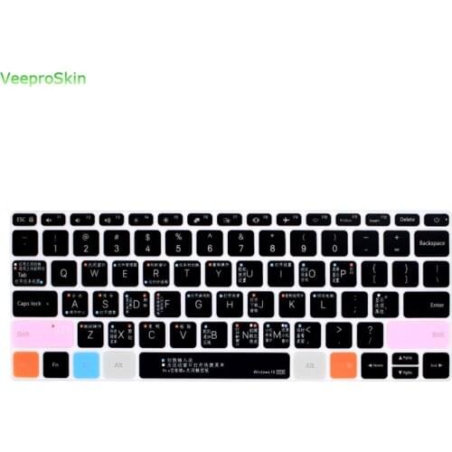 For Xiaomi Air 13.3 Notebook Win 10 Intel Hollow Out Backlight Backlit Keyboard Cover Ultra-Slim Keyboard Dust Skin