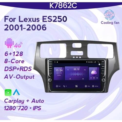 6G+128G Android 11 Carplay Head Unit BT Car Radio Multimedia Video Player Navigation GPS For Lexus ES250 ES300 ES330 2001 - 2006