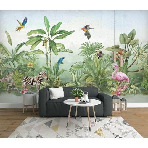 Custom wallpaper banana tree flower tropical rainforest plant background wall home decoration living room bedroom 3d wallpaper