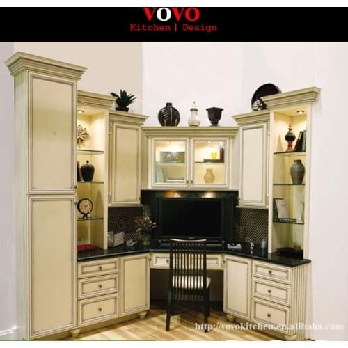 White oak solid wood kitchen cabinets with black counter