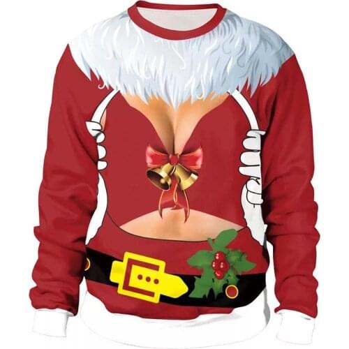 Fashion Ugly Christmas Unisex Sweater Cute Cartoon Dog Cat Print Autumn Winter Jumpers Plus Size Couple Sweatshirt Tops Clothes