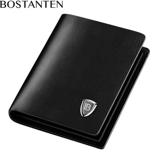 Bostanten Mens Genuine leather Wallet Classic Biford Card Holder