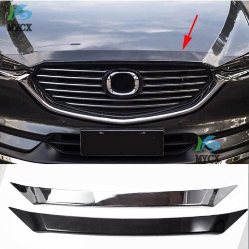 FIT For Mazda CX8 CX-8 CX 8 2018 2019 ABS Chrome Grille Grill Engine Hood Sticker Cover Trim Molding car styling 2 colours