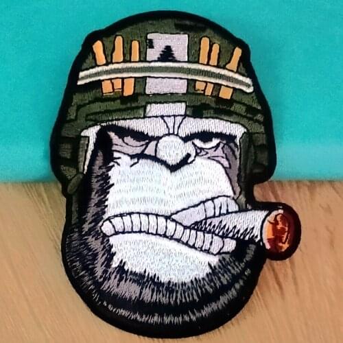 DIY Smoking Orangutan Patch Iron On Patch Embroidery Patches For Clothing Bear Animal Badge Patches For Clothes Applique Decor