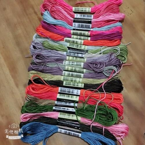 Oneroom 24 Colors Embroidery Thread Polyester Hand Cross Stitch Floss Sewing Skeins Craft Hand Knitting Thread Sewing