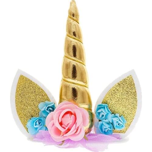 New Unicorn Cake Topper Gold Unicorn Paper Cupcake Toppers For Kids Girls Birthday Baby Shower Unicorn Party Cake Decorations