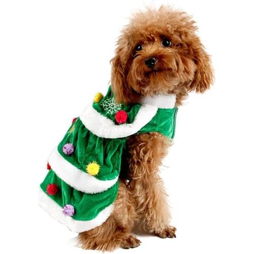 Pet Clothes Winter Dog Christmas Clothes Coat Winter Clothing Puppy Cat Apparel Christmas tree Green FIg Warm Thick XS-XXXL