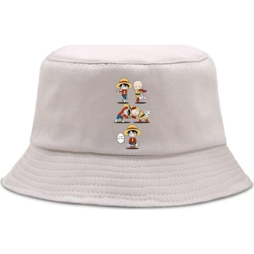 One Punch Luffy Cartoon Bucket Hats Unisex Foldable Fishermans Hat Summer Outdoor Hip Hop Beach Caps Mens Fishing Panama Cap