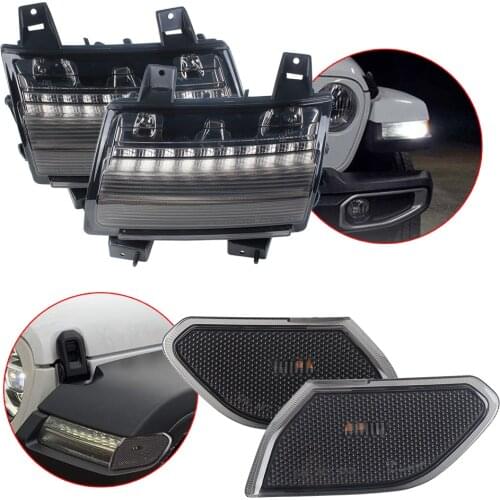 Turn Signal Lights Fender DRL Euro Version High Configuration and LED Side Mudguard Signal Lights for Jeep Wrangler JL 18-19