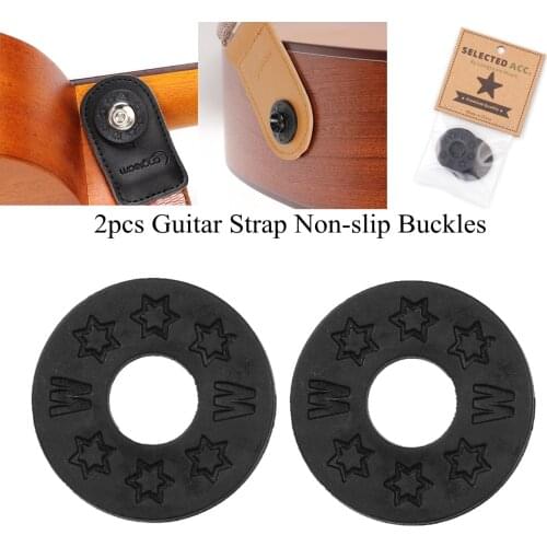 2pcs PE Rubber Guitar Strap Non Slip Buckles Ukulele Anti Falling Rubber Cushion Strap Bass Tail Nail Pads
