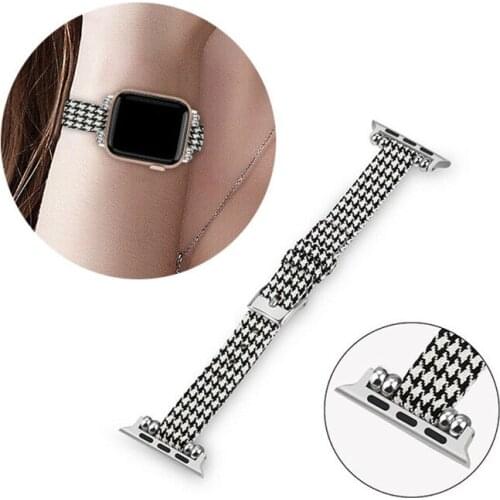 Girl Thin Slim Narrow Strap for Apple Watch SE 6 Band 40mm 44mm Breathable Nylon Bracelet for iWatch SE 6 5 4 3 2 1 38mm 42mm