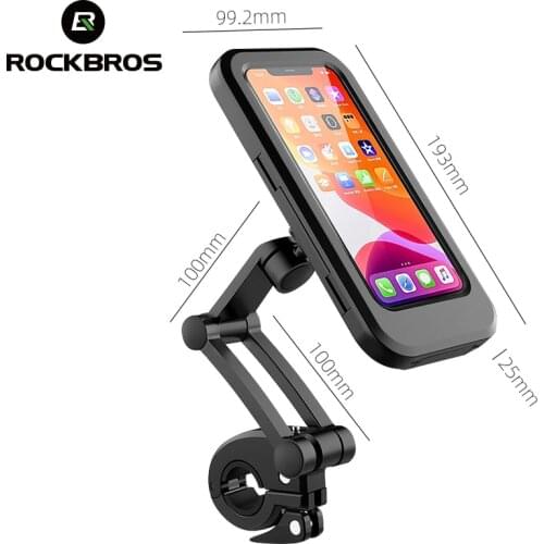 ROCKBROS Cycling Bracket Bike Handlebar Holder Adjustable IPX6 Waterproof Flexible Touch Screen Phone Stand Bicycle Accessories
