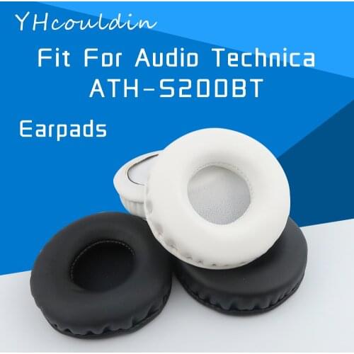YHcouldin Earpads For Audio Technica ATH S200BT ATH-S200BT Headphone Accessaries Replacement Wrinkled Leather