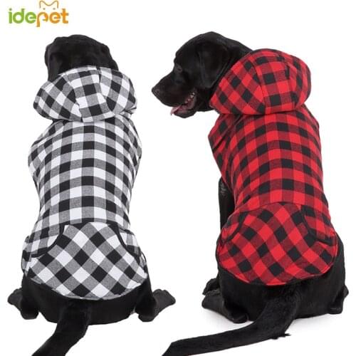 Plaid Winter Warm Pet Dog Coat Jacket Big Dog Clothes Hoodies Pet Clothing Middle Large Dog Coat Jacket Puppy Clothes 30