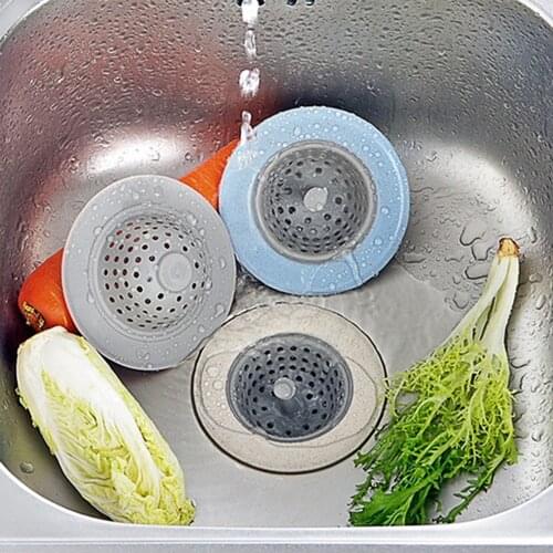 1PCS Household Silicone Sink Filter Garbage Collector Kitchen Bathroom Funnel Sewer Over Fitting Filter Cup and Filter