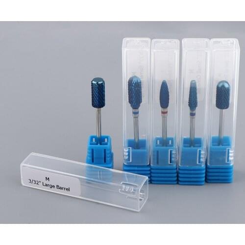 5Pcs/set Carbide Nail Drill Bits Grinding Polishing Heads for Electric Files Manicure Pedicure Tools w/ Storage Case