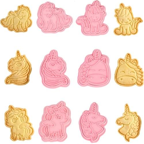 6 Unicorn Mould Cartoon Animal Cookies Biscuit Making Molds Unicorn Theme Baby Shower Birthday Party Decorations for Kid