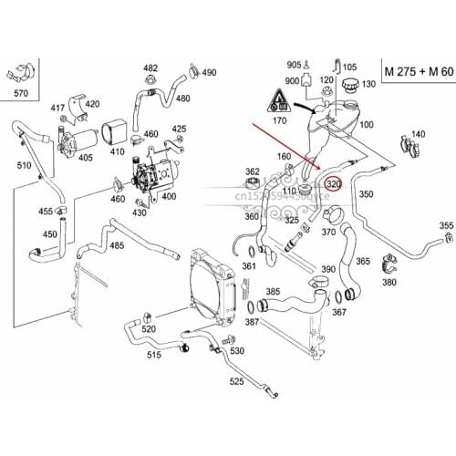 Car Kettle hose Reflux water pipe Cooling water pipe S 300mer ce des-be nzS 500 Antifreeze water pipe Water tank water pipe