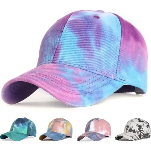 2020 Tie-dye Baseball Cap Unisex Hat Outdoor Sports Shade Baseball Cap Snapback Sun Cap Gorras Bone Outdoor Shade Sports Hat