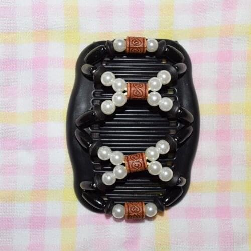 Wooden and pearl beads magic comb 20 pcs/lot classical comb easy updo special christmas comb