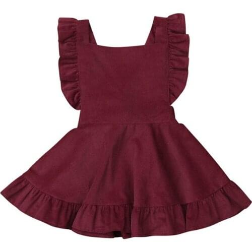 Toddler Baby Girls Long Sleeveless Corduroy Bowknot Princess Tutu Dresses Baby Girls Clothes Cotton O-neck Sleeveless