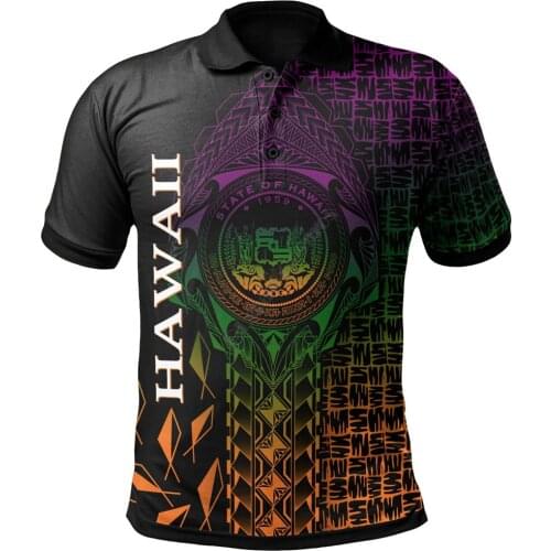 Hawaii PoLo Shirt Hawaii Seal Rocket Style 3D Printed Polo Shirt Men For Women Short Sleeve Summer T-shirt