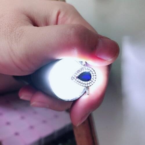 925 Sterling Silver Natural Sapphire diamant Ring Tear Drop Shape Tanzanite Wedding Engagement Jewelry