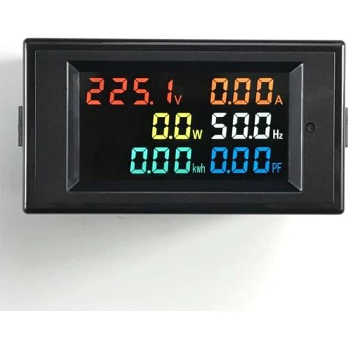 6IN1 AC monitor 110V 220V 380V 100A Voltage Current Power Factor Active KWH Electric energy Frequency meter Digital LCD VOLT AMP