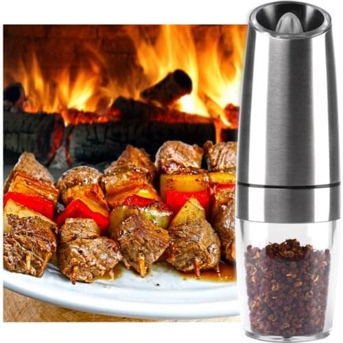New Automatic Electric Pepper Grinder Salt Mill With LED Light Free Kitchen Seasoning Grinding Tool Automatic MillsDropshipping