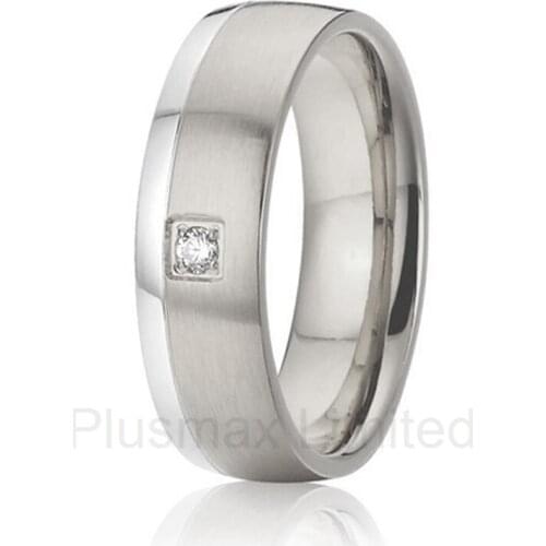 New arrival China wholesaler brushed and polishing cz stone beautiful gift for women couples promise wedding band rings