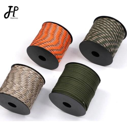 50m Paracord Dia.4mm 7 Strand Cores Parachute Cord Lanyard Outdoor Tools Camping Hiking Rope Tent Multifunction Cordave 10 Color
