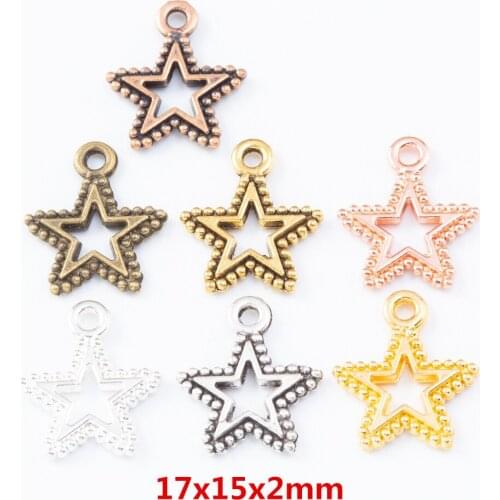 70 pieces of retro metal zinc alloy star pendant for DIY handmade jewelry necklace making 7856