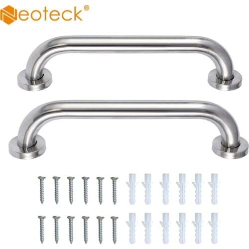 Neoteck 2 Pcs Stainless Steel Anti-Slip Bathroom Suction Cup Handle Grab Bar for elderly Safety Bath Shower Grab Bar Handle Rail