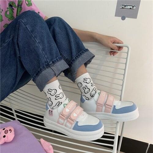 Student Daily Soft Younger Girls Round Head Lolita Shoes Female Autumn Street Running Board Shoes Women Sneakers Kawaii Sweet