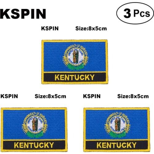 U.S.A Kentucky Rectangular Shape Flag patches embroidered flag patches national flag patches for clothing DIY Decoration